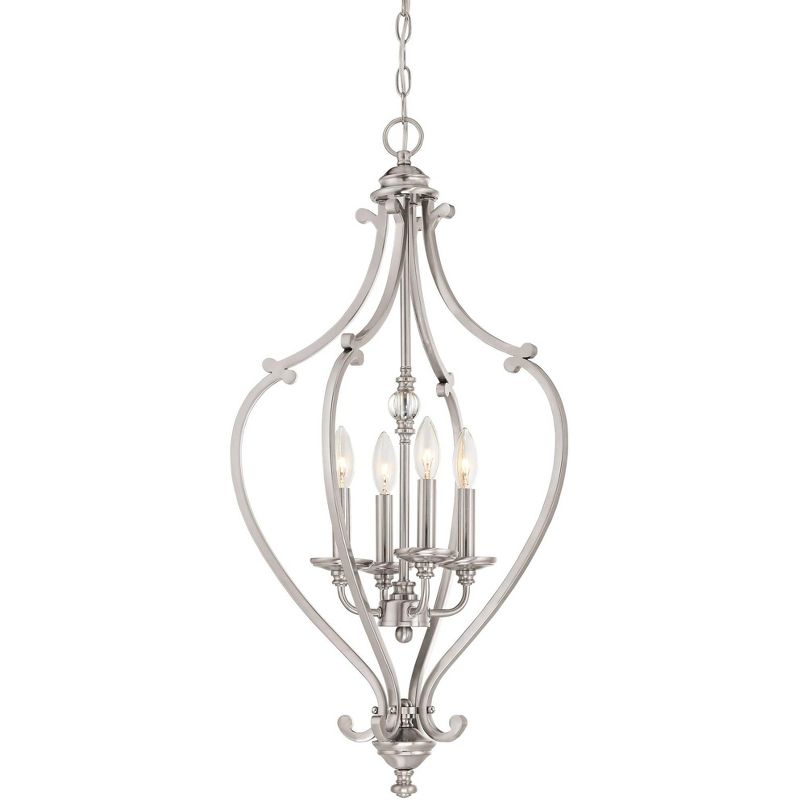 Minka Lavery Brushed Nickel Foyer Pendant Chandelier 17 1/4" Wide Modern 4-Light Fixture for Dining Room House Kitchen Entryway, 1 of 3