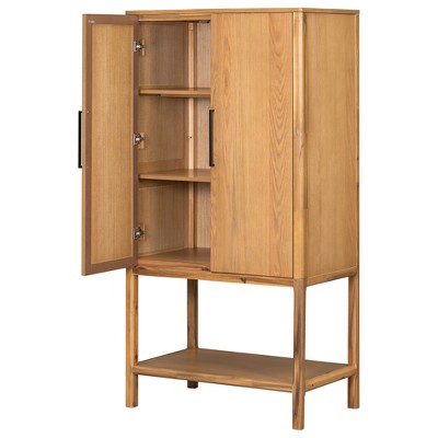 APRILSOUL Sophisticated Oak Veneer Cabinet with multiple storage functions,Suitable for Study,Entryway, Hallway, Living Room, Foyer