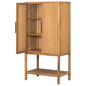 APRILSOUL Sophisticated Oak Veneer Cabinet with multiple storage functions,Suitable for Study,Entryway, Hallway, Living Room, Foyer - 1 of 4