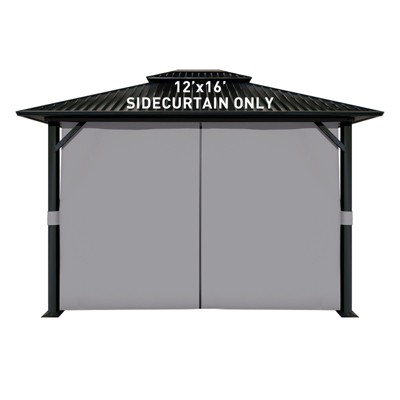 Aoodor 12' x 16' Gazebo Curtain Set Protecting Privacy Side Walls 4 Panels,Curtain Only