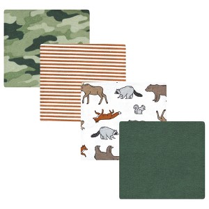 Luvable Friends Hudson Baby Flannel Receiving Blankets 4pk - 1 of 2