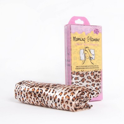 Leopard Print Satin and Cotton Standard Pillowcase