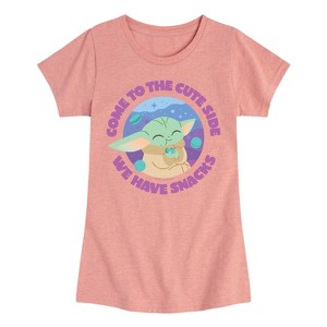 Girls' - The Mandalorian - Come To The Cute Side Fitted Short Sleeve Graphic T-Shirt - 1 of 4