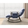 TiramisuBest Folding Rocking Chair with Adjustable Back & Footrest, Teddy Fabric Lounge Chair with Side Pockets for Living Room, Nursery–White - 4 of 4
