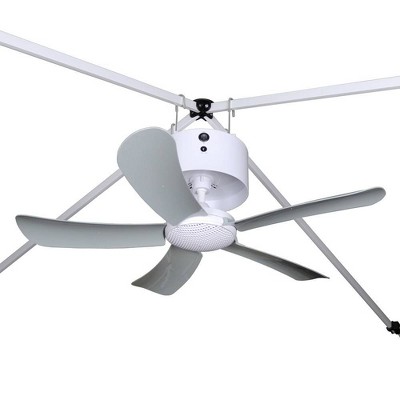 Canopy Breeze Rechargable Canopy Fan with Remote Control: Portable, Indoor/Outdoor, 31" Blade, 2 Speeds, White