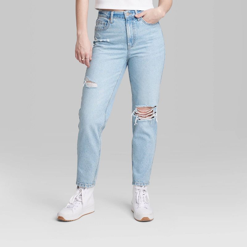 Women's Super-High Rise Tapered Jeans - Wild Fable™ Light Blue, 3 of 7