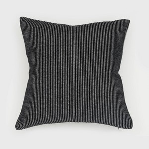 18"x18" Elsa Reversible Woven Striped Chenille Square Throw Pillow - Evergrace - 1 of 4