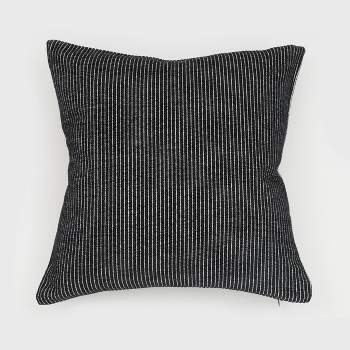 18"x18" Elsa Reversible Woven Striped Chenille Square Throw Pillow - Evergrace