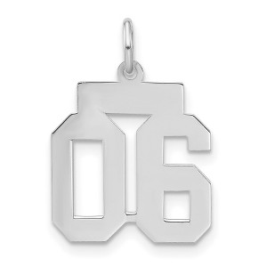 Black Bow Jewelry Sterling Silver, Athletic Collection, Small Polished Number 06 Pendant - 1 of 4
