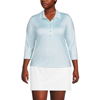 Lands' End Women's 3/4 Sleeve Active Polo Shirt