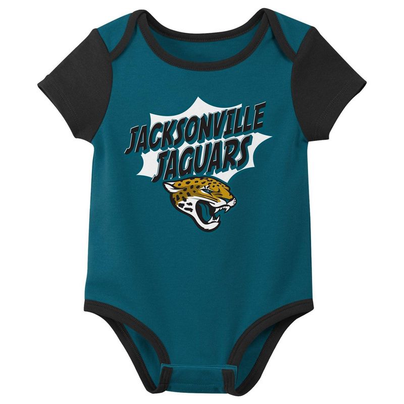 NFL Jacksonville Jaguars Infant Boys&#39; 3pk Bodysuit, 4 of 5