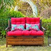 ARTPLAN All Weather Chair Outdoor Cushions Settee Loveseat Bench Cushions Set of 5 Wicker Tufted Pillow for Patio Outdoor Furniture - 2 of 4