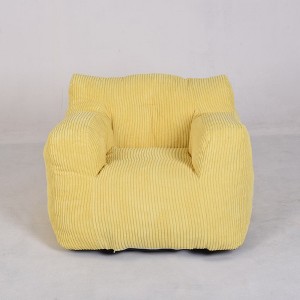 Dsvimoy Accent Chair Bean Bag Sofa with Tufted Soft Filling and Pocket for Cozy Living Spaces, Yellow, 17.7"*15.8"*14.6" - 1 of 4