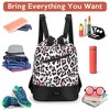 Backpack with Bundle Pocket – Composite Nylon, Leopard Print & Black, Perfect for Trip Storage - 2 of 4