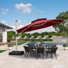 PURPLE LEAF 12 Feet Patio Umbrella Outdoor Round Double-Top Aluminum Umbrella Cantilever Patio Umbrella for Garden Deck Pool Patio - 2 of 4