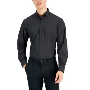 Alfani Mens Travel Ready Button Down Dress Shirt, Grey, 17-17.5 - 1 of 1