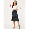 INSPIRE CHIC Women's Print Floral Peasant Elastic Waist A-Line Midi Skirts - 3 of 4