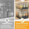 Pull Out Spice Rack Organizer(no jars included) for Cabinet,with Labels,6.5" W x10.75 D x8.5 H, 1 Drawer 2-Tier - 2 of 4