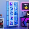 Bekrvio 67”H 3-Side Glass Display Cabinet With LED Lights,5-Layer Storage with Double Doors and Metal Frame for Collectibles, Ideal for Small Spaces - 2 of 4