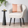 Harwell Modern Arm Barrel Chair with Wooden Legs Faux Shearling Cream - Project 62™ - 2 of 4