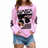 Nlife Women Long Sleeve White NASA Letter Print T Shirt Autumn Winter - 3 of 4