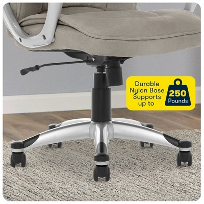 Gray High-Back Ergonomic Executive Office Chair with Lumbar Support