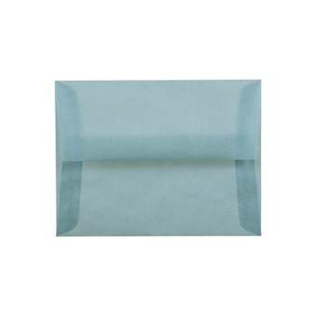 JAM Paper A2 Translucent Vellum Invitation Envelopes 4.375 x 5.75 Ocean Blue PACV602I