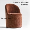 Modern Upholstered Dining Chair Set of 4 Chenille Dining Chair with Wheels Round Dining Room Chair for Kitchen,Indoor Furniture—Tanpinhause - 4 of 4