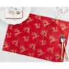 Saro Lifestyle Reindeer Placemat, 13"x19" Oblong, Red (Set of 4) - 4 of 4