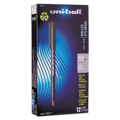 uni-ball Onyx Roller Ball Stick Dye-Based Pen Red Ink Micro Dozen 60042