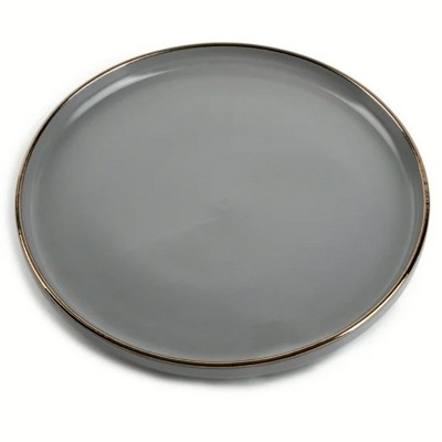 LunaLulinlk Stoneware Ava Dinner Plate, Grey