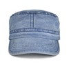 TIME HOLLOW Blue Denim Washed Vintage Flat Top Hat - 2 of 3