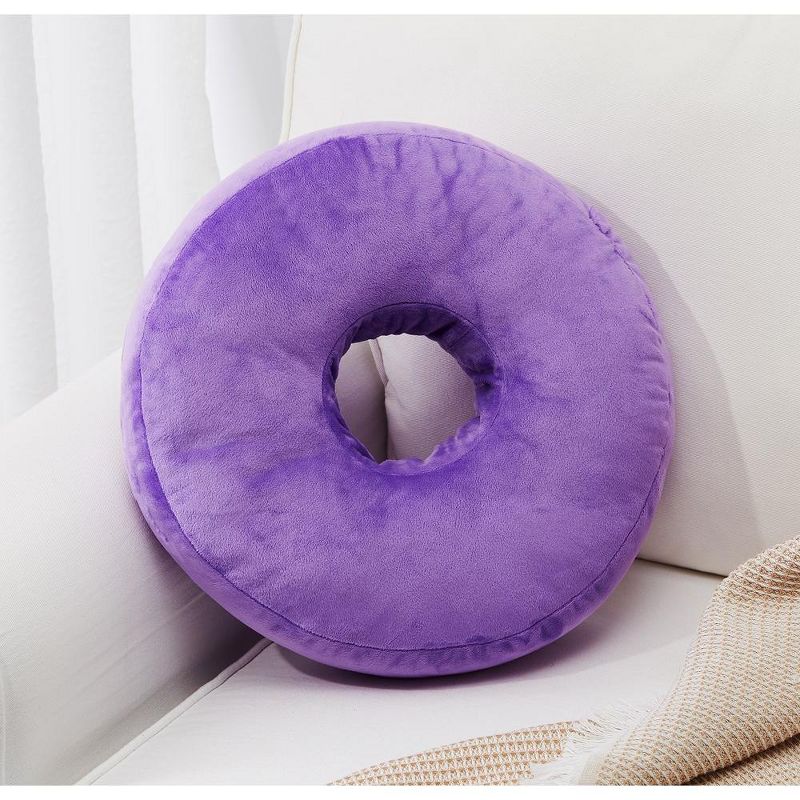 Cheer Collection 16" Round Donut Shaped Throw Pillow, 1 of 7