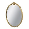 JUJABU 30x31" Round Wall Mirror with Gold Finish and Decorative Leaf Crest - 4 of 4