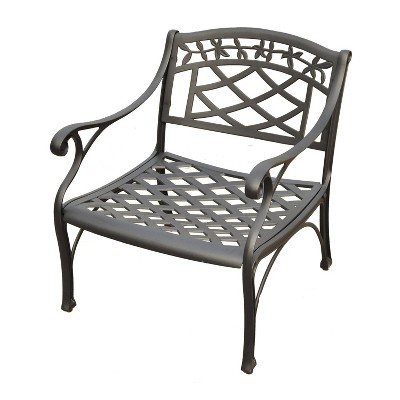 Black Aluminum Lawson Latticework Outdoor Accent Chair
