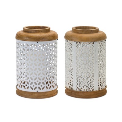 Melrose Geometric Metal Lantern (Set of 2)