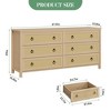 29" Wood Dresser with Multiple sizes Deep Drawers & Cane Front Natural Wood Finish Storage Cabinet for Bedroom, Living Room, Hallway - 2 of 4