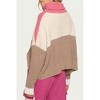 Women's TEXTURED COLORBLOCK TURTLENECK SWEATER - POL - 2 of 3