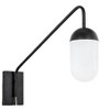 Elegant Lighting Kace 1 light Black and frosted white glass wall sconce - 3 of 4