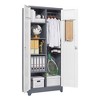 Metal Storage Cabinet with Lock Doors, 65"/72.8" Cleaning Tool Cabinet, Tall Broom Tool Organizer with Hanging Rod for Home Office Garage Utility Room - 2 of 4