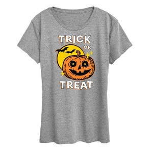 Women's - Instant Message - Vintage Trick Or Treat Pumpkin Short Sleeve Graphic T-Shirt - 1 of 4