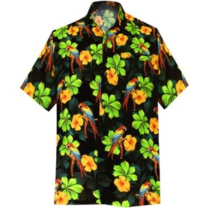 LA LEELA Mens Hawaiian Short Sleeve Button Down Shirt Men's Summer Shirts Casual Beach Vacation Hawaii Island Shirts for Men Funny - 1 of 4