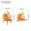 Unique Bargains Silk Wedding Artificial Rose Boutonniere and Wrist Corsage Set - 2 of 4