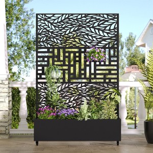 PexFix Metal Raised Garden Bed with Trellis and Wheels Planter Box for Climbing Plants Vines & Vegetables Drainage Holes Privacy Screen - 1 of 4
