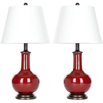 Carolanne Ceramic Lamp (Set of 2) - Red - Safavieh