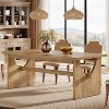 Lantine Farmhouse Dining Table for 4-6 People, 63" Large Rectangular Kitchen Dining Room Table for Kitchen Living Room, Rustic Brown - 3 of 4