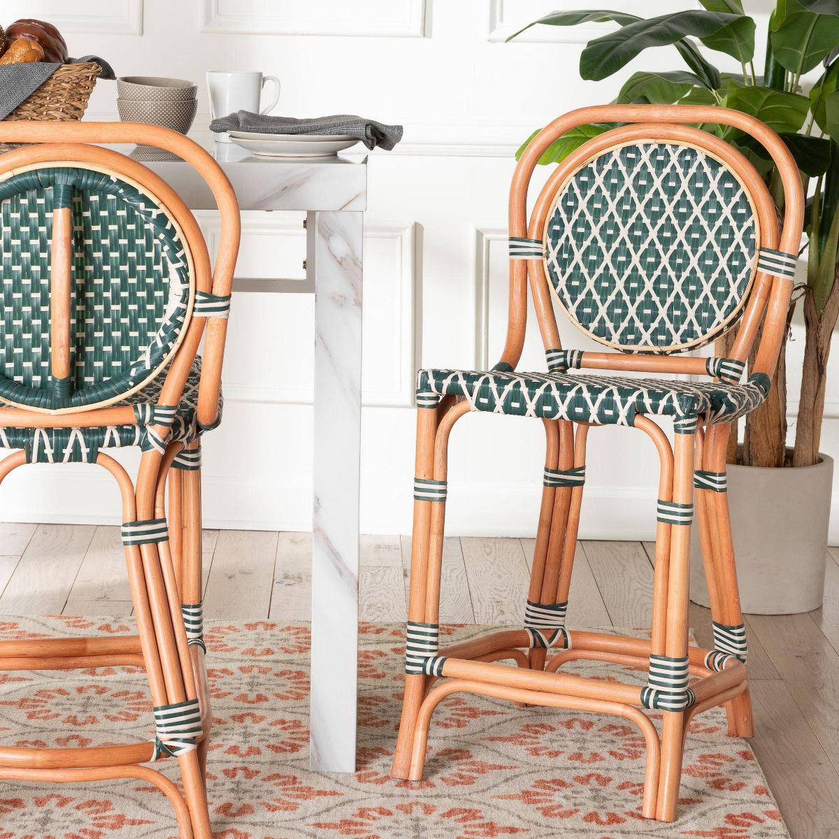 bali & pari Mattie Rattan Bistro Counter Stool with Backrest Natural - thumbnail 8