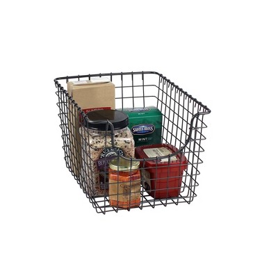 Vintage Chic Scoop Wire Storage Basket 10.4" Industrial Gray