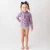RuffleButts Baby/Toddler Girls UPF50+ Long Sleeve Zipper Rash Guard 2-Piece - 3 of 4