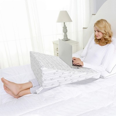White Memory Foam Wedge Pillow with Removable Cover